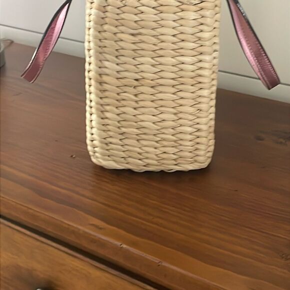 Frances Valentine Pink and Tan Woven Tote - Picture 8 of 9